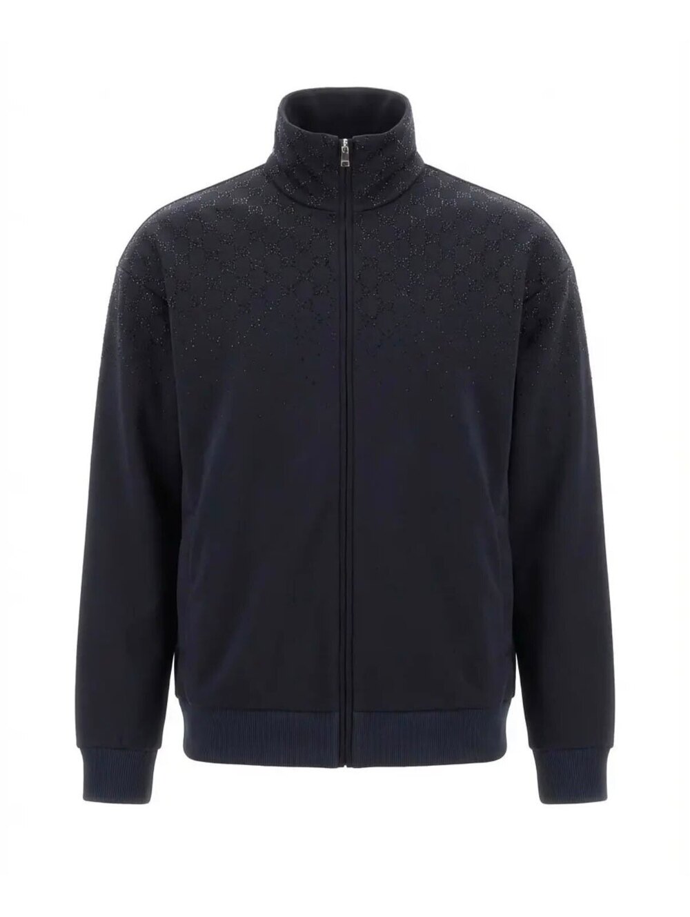 Gucci Men's Black Crystal Embellished Track Jacket